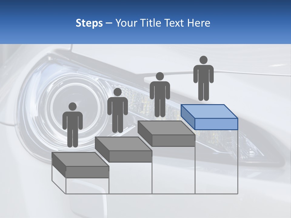 A Close Up Of A Car Headlight On A White Car PowerPoint Template