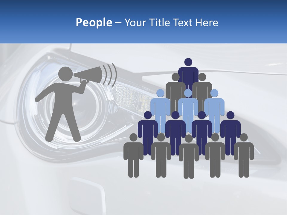 A Close Up Of A Car Headlight On A White Car PowerPoint Template
