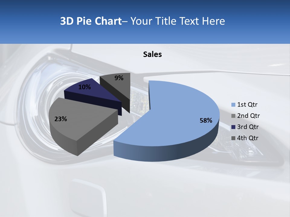 A Close Up Of A Car Headlight On A White Car PowerPoint Template