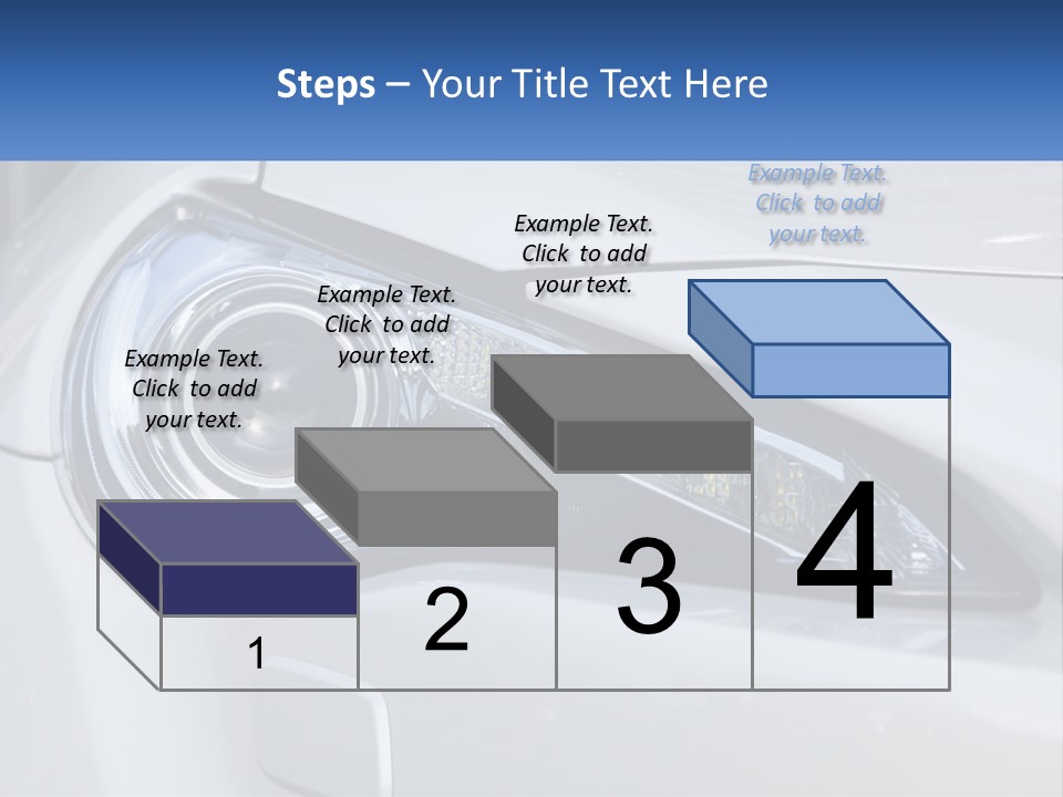 A Close Up Of A Car Headlight On A White Car PowerPoint Template
