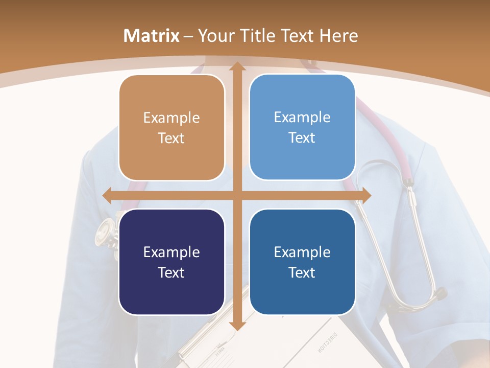 A Woman Doctor In Scrubs Holding A Clipboard PowerPoint Template