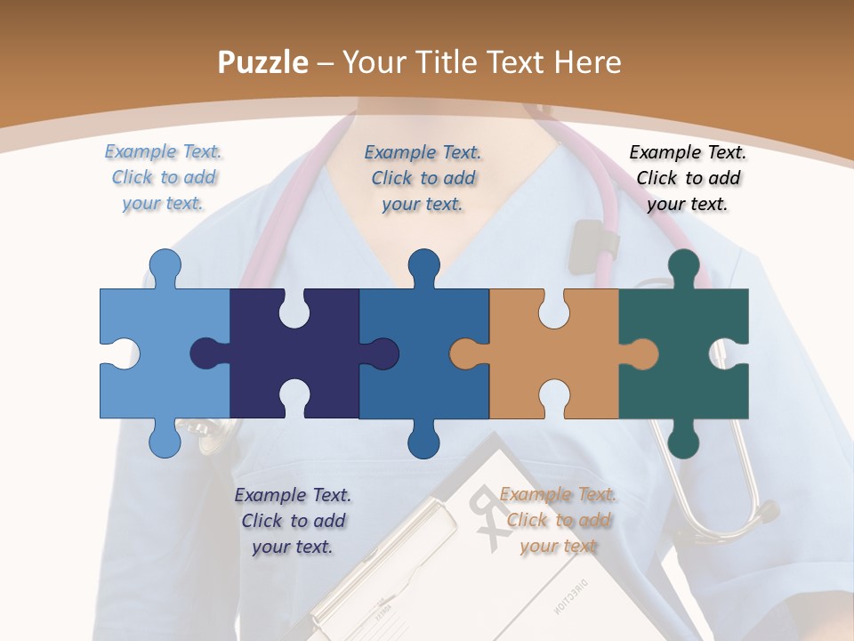 A Woman Doctor In Scrubs Holding A Clipboard PowerPoint Template