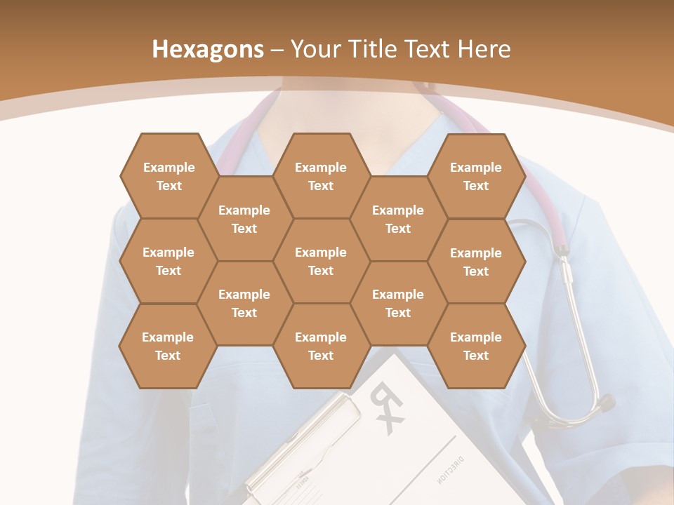 A Woman Doctor In Scrubs Holding A Clipboard PowerPoint Template