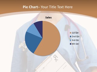 A Woman Doctor In Scrubs Holding A Clipboard PowerPoint Template