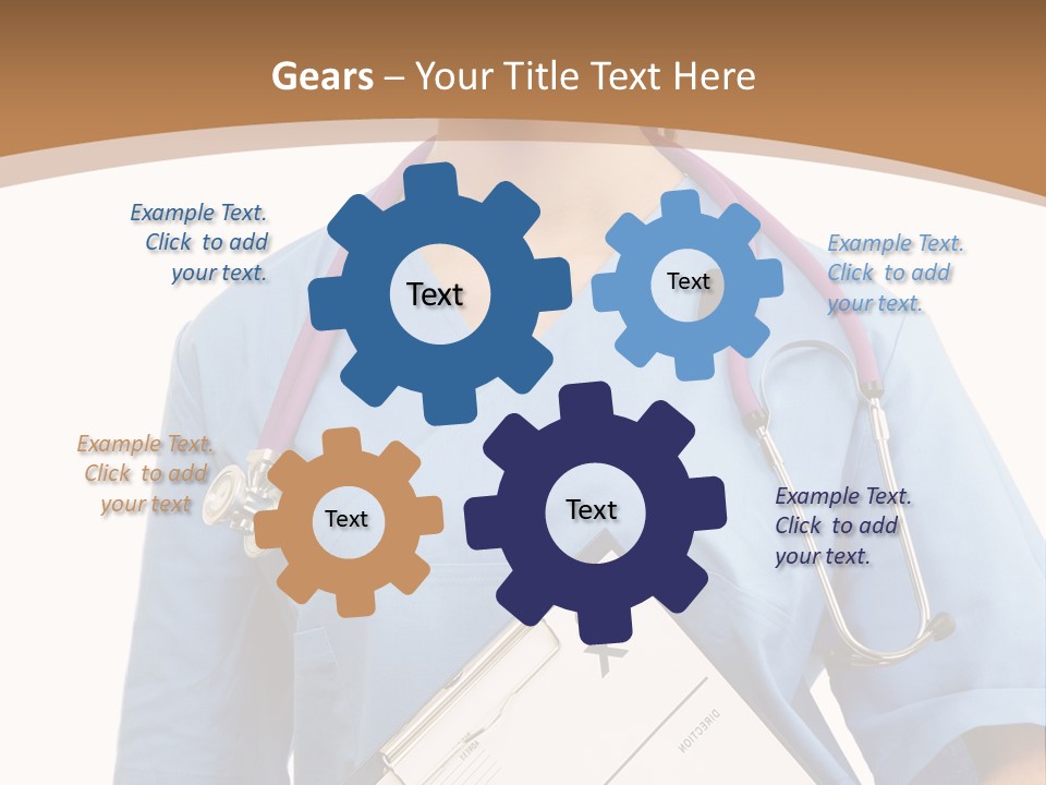 A Woman Doctor In Scrubs Holding A Clipboard PowerPoint Template