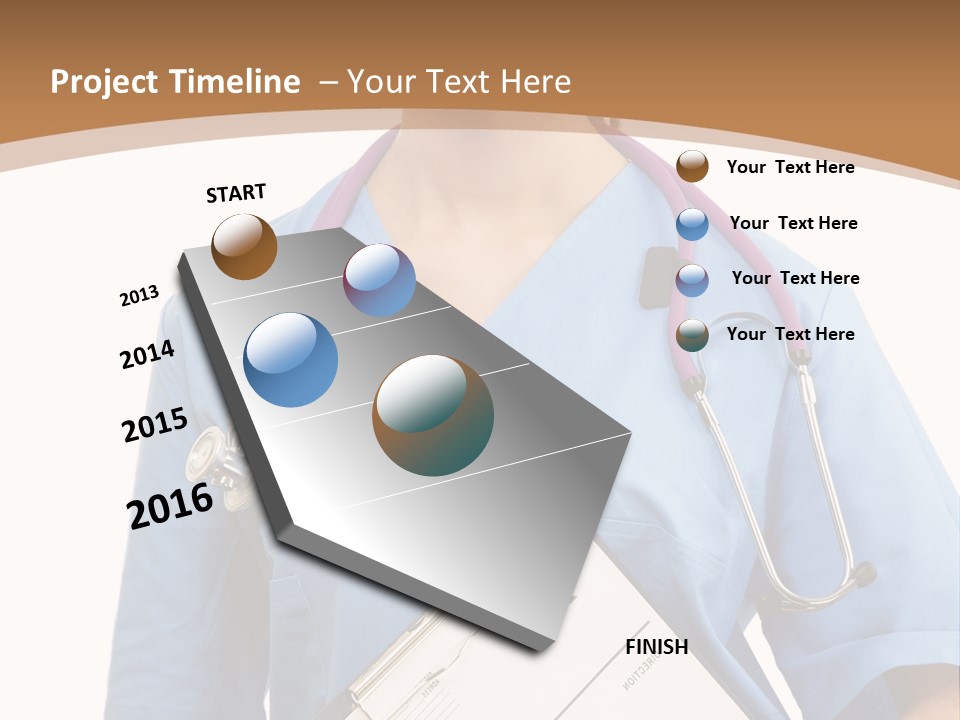 A Woman Doctor In Scrubs Holding A Clipboard PowerPoint Template