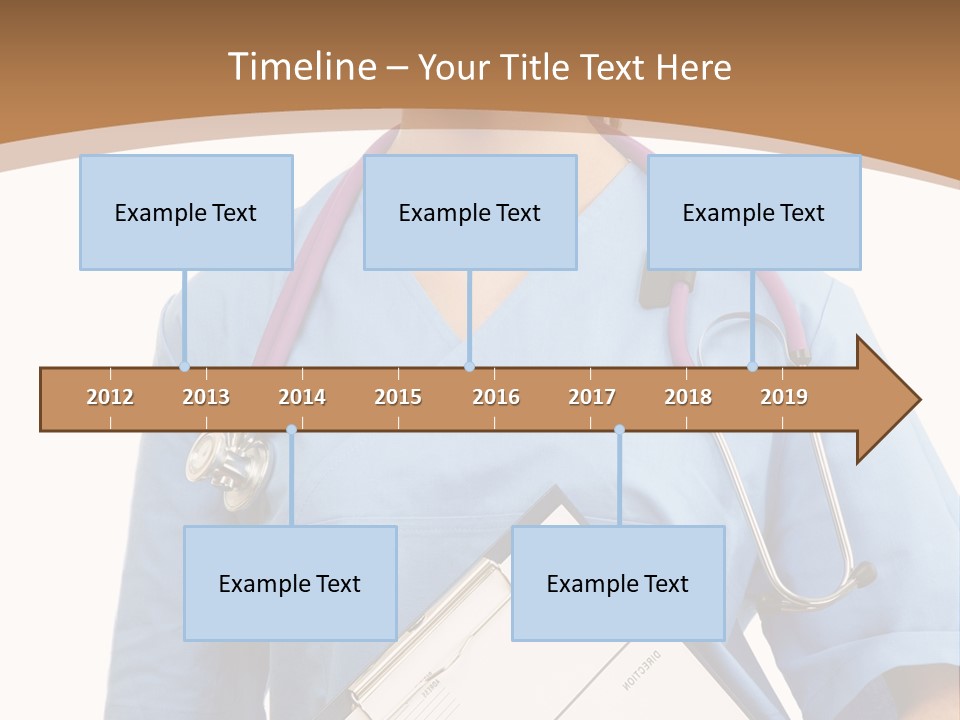 A Woman Doctor In Scrubs Holding A Clipboard PowerPoint Template