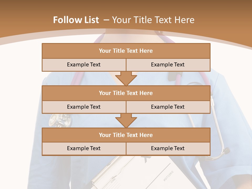 A Woman Doctor In Scrubs Holding A Clipboard PowerPoint Template