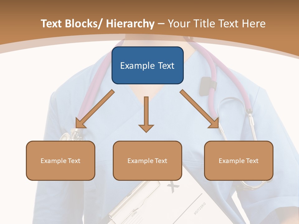A Woman Doctor In Scrubs Holding A Clipboard PowerPoint Template