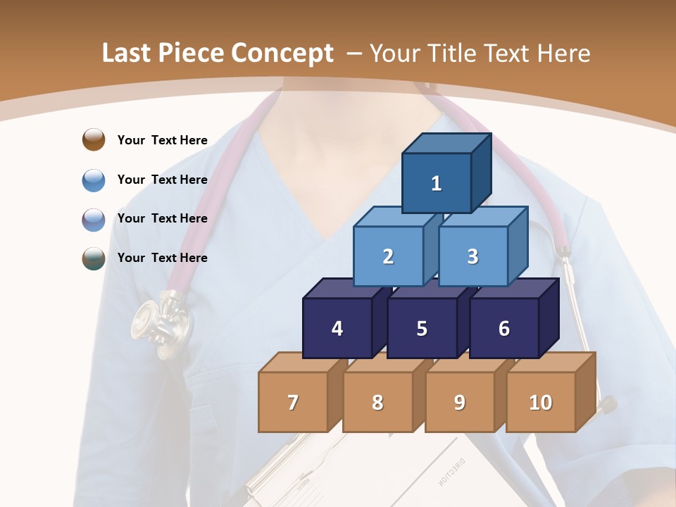 A Woman Doctor In Scrubs Holding A Clipboard PowerPoint Template