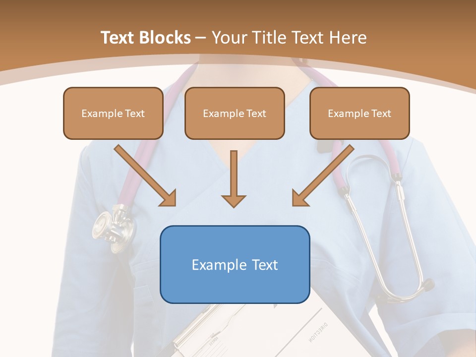 A Woman Doctor In Scrubs Holding A Clipboard PowerPoint Template