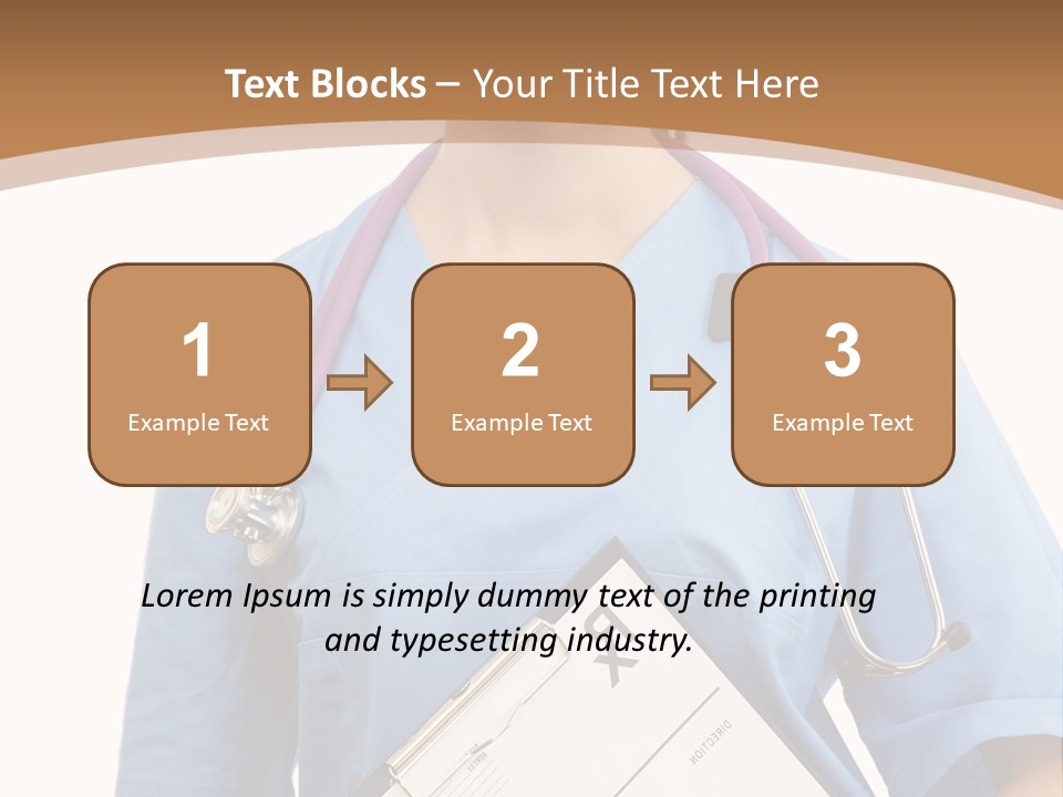 A Woman Doctor In Scrubs Holding A Clipboard PowerPoint Template