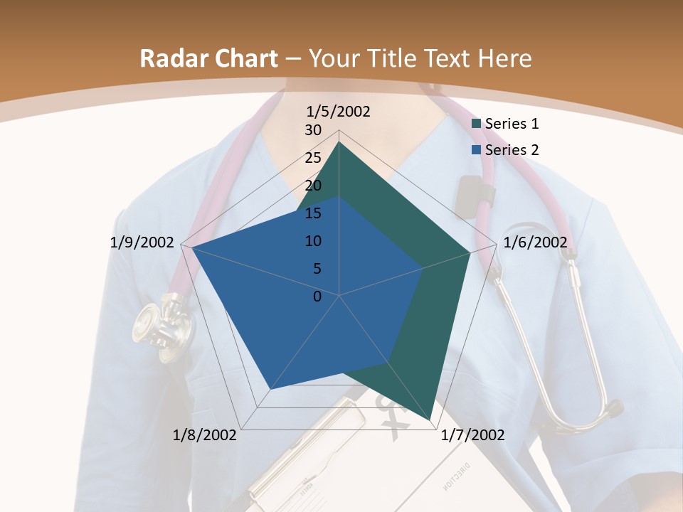 A Woman Doctor In Scrubs Holding A Clipboard PowerPoint Template