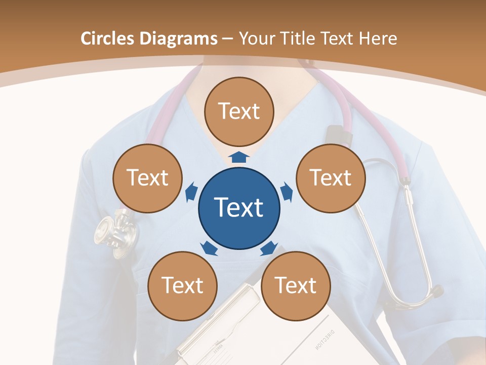 A Woman Doctor In Scrubs Holding A Clipboard PowerPoint Template