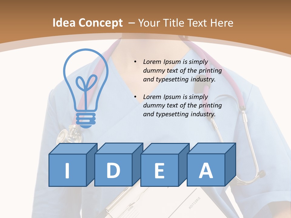 A Woman Doctor In Scrubs Holding A Clipboard PowerPoint Template