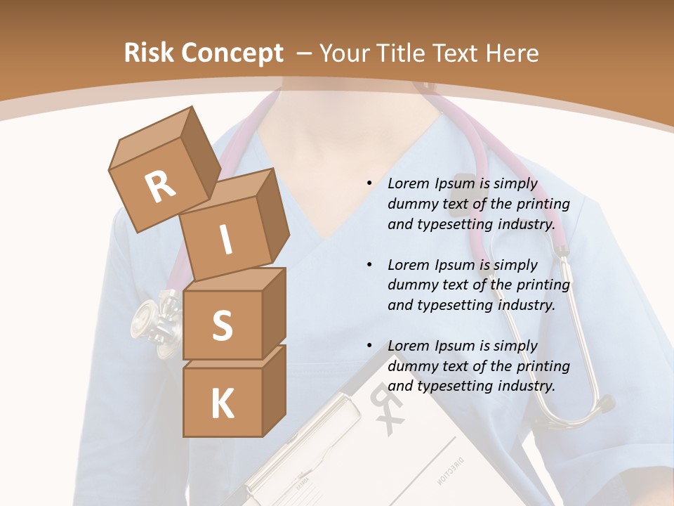 A Woman Doctor In Scrubs Holding A Clipboard PowerPoint Template