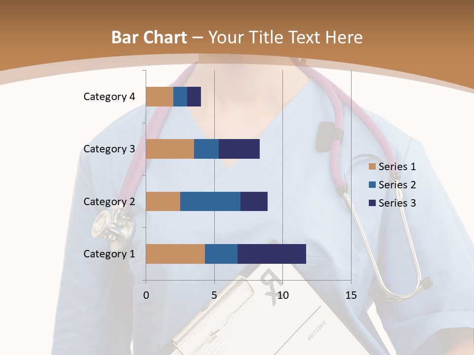 A Woman Doctor In Scrubs Holding A Clipboard PowerPoint Template