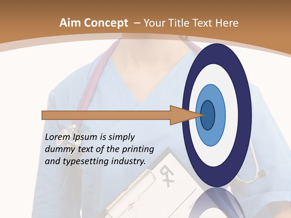 A Woman Doctor In Scrubs Holding A Clipboard PowerPoint Template