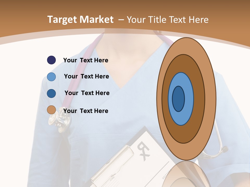 A Woman Doctor In Scrubs Holding A Clipboard PowerPoint Template