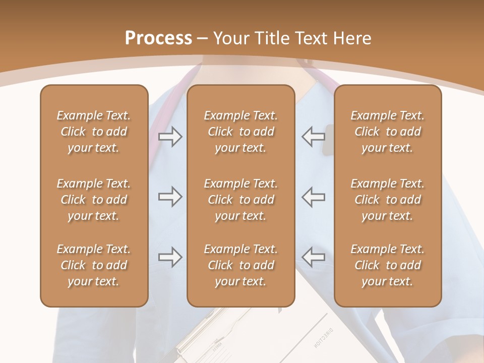A Woman Doctor In Scrubs Holding A Clipboard PowerPoint Template