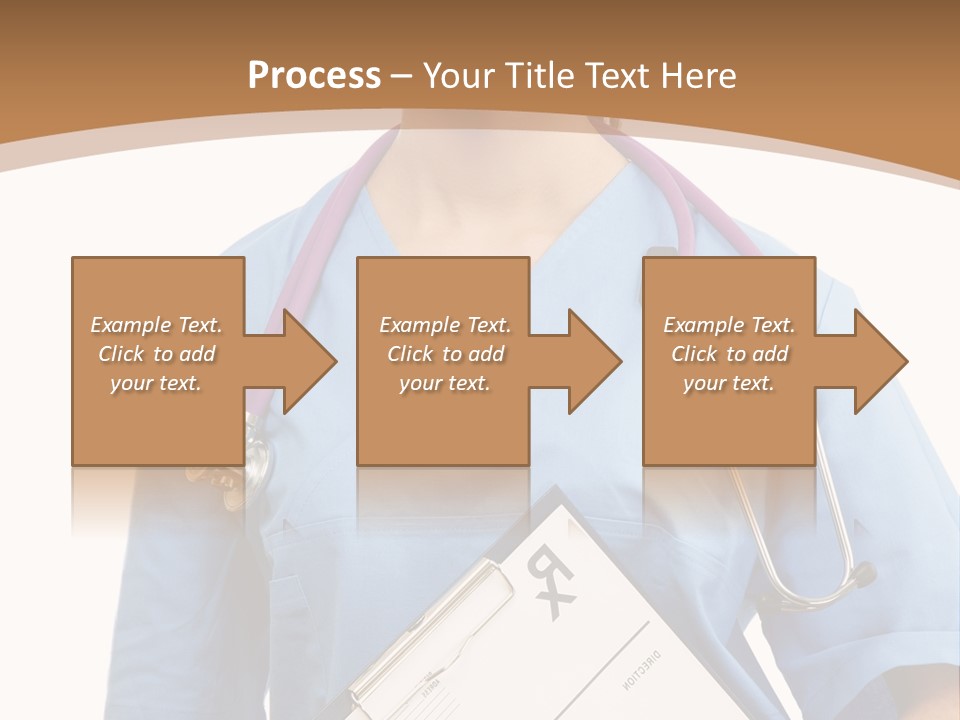 A Woman Doctor In Scrubs Holding A Clipboard PowerPoint Template