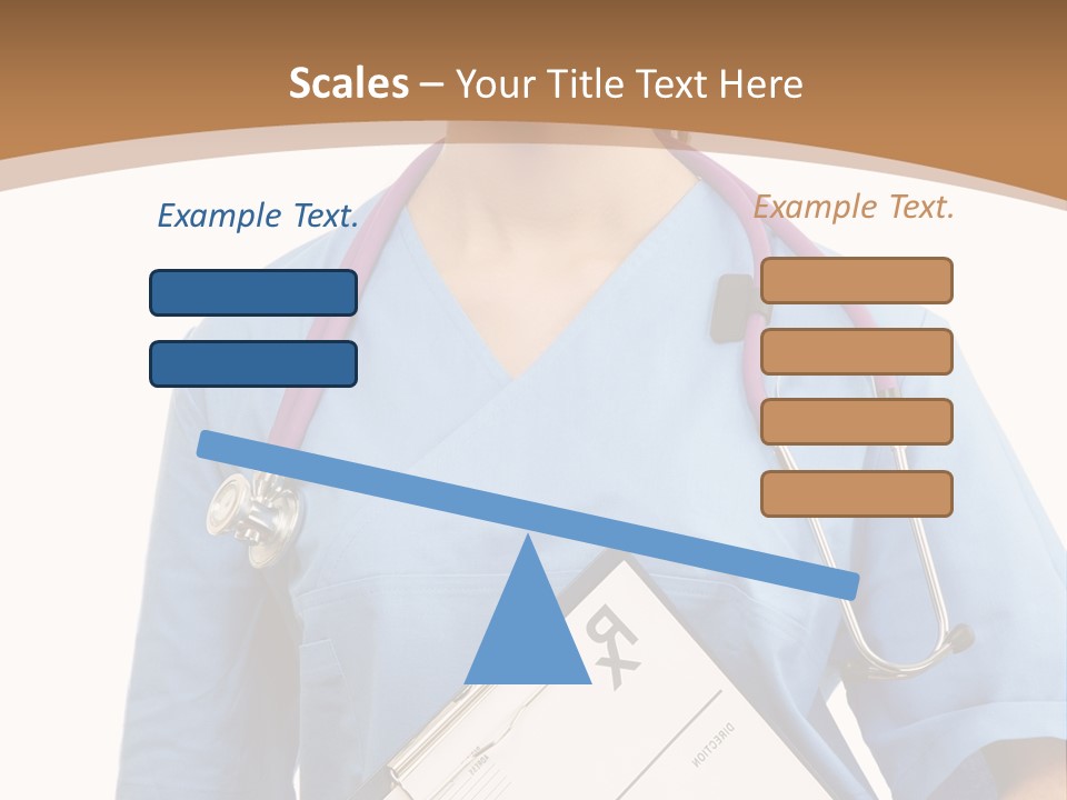 A Woman Doctor In Scrubs Holding A Clipboard PowerPoint Template
