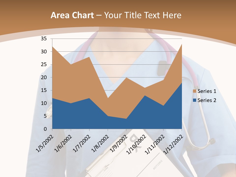 A Woman Doctor In Scrubs Holding A Clipboard PowerPoint Template
