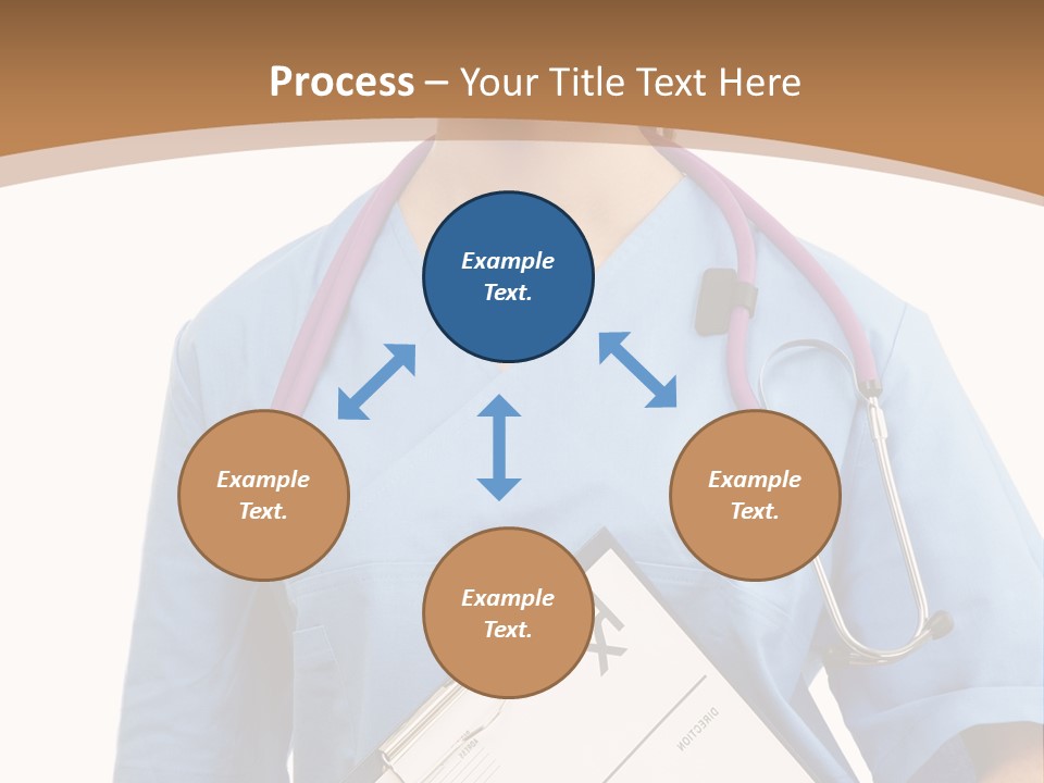 A Woman Doctor In Scrubs Holding A Clipboard PowerPoint Template