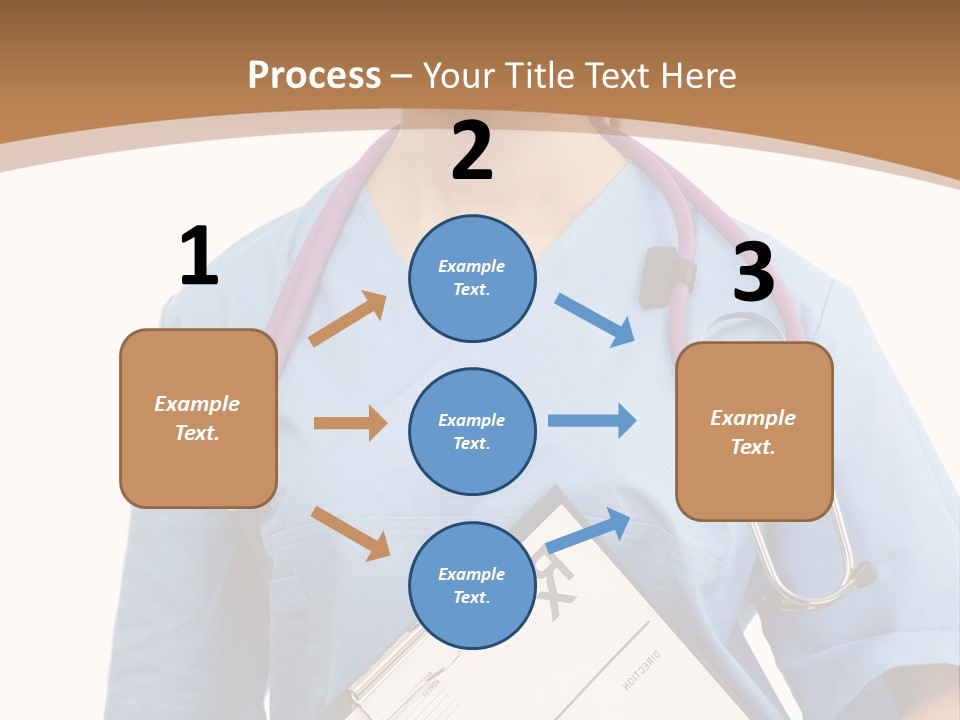 A Woman Doctor In Scrubs Holding A Clipboard PowerPoint Template