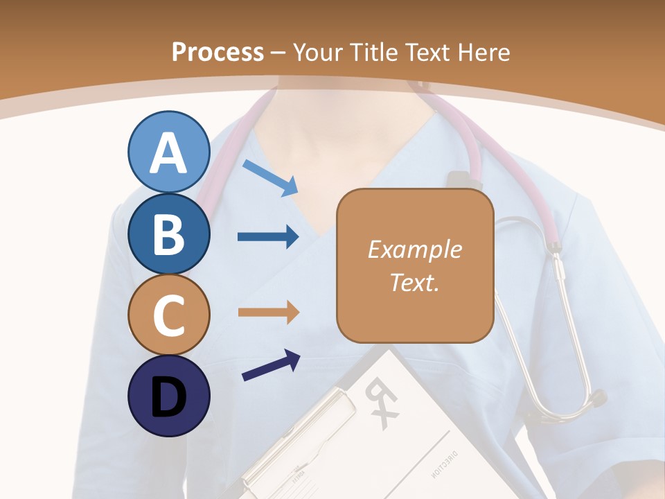 A Woman Doctor In Scrubs Holding A Clipboard PowerPoint Template