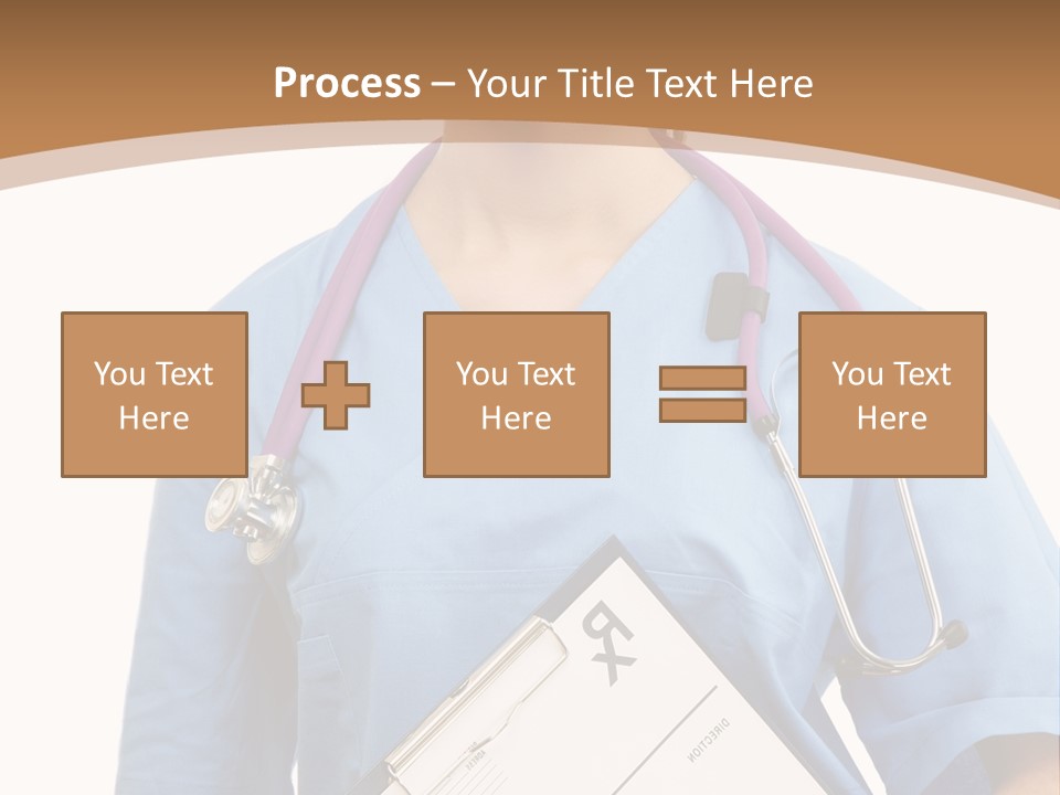 A Woman Doctor In Scrubs Holding A Clipboard PowerPoint Template