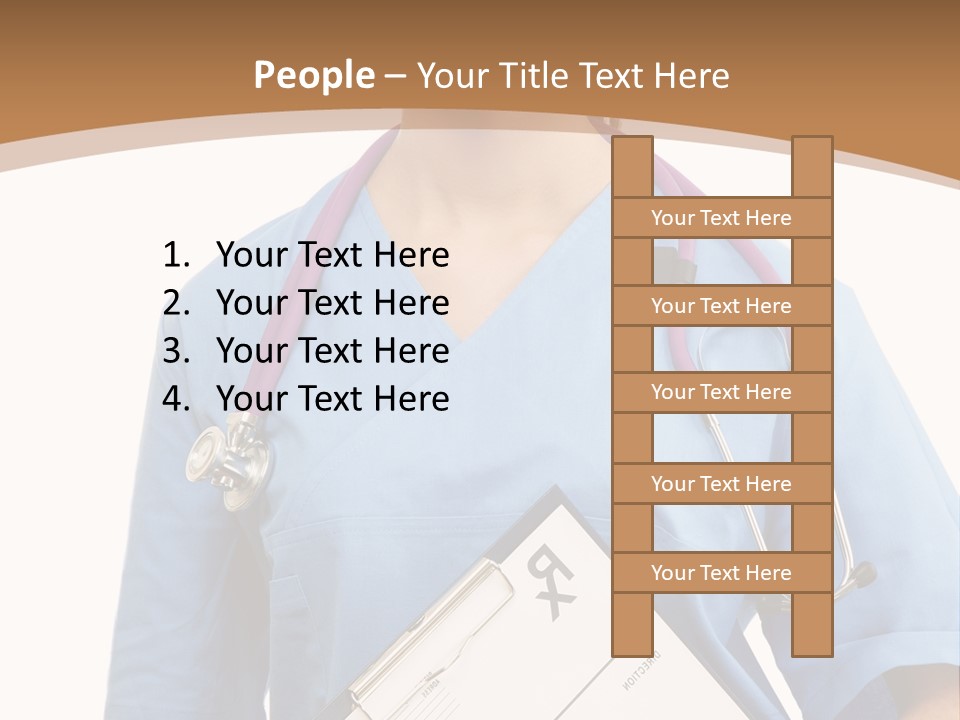 A Woman Doctor In Scrubs Holding A Clipboard PowerPoint Template