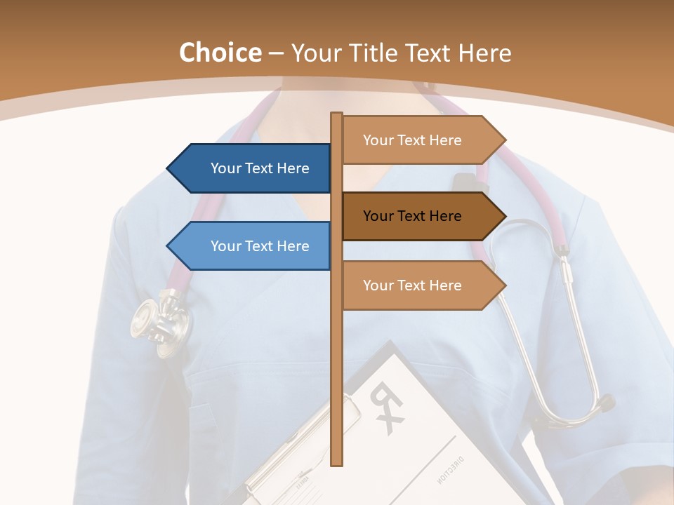A Woman Doctor In Scrubs Holding A Clipboard PowerPoint Template