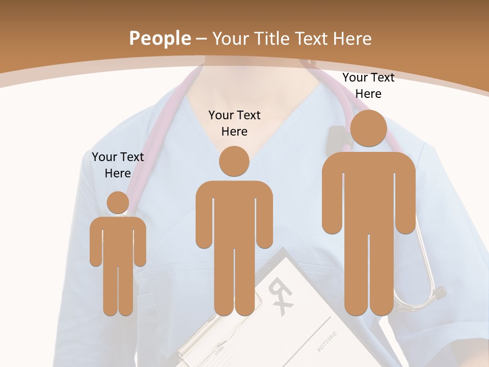 A Woman Doctor In Scrubs Holding A Clipboard PowerPoint Template