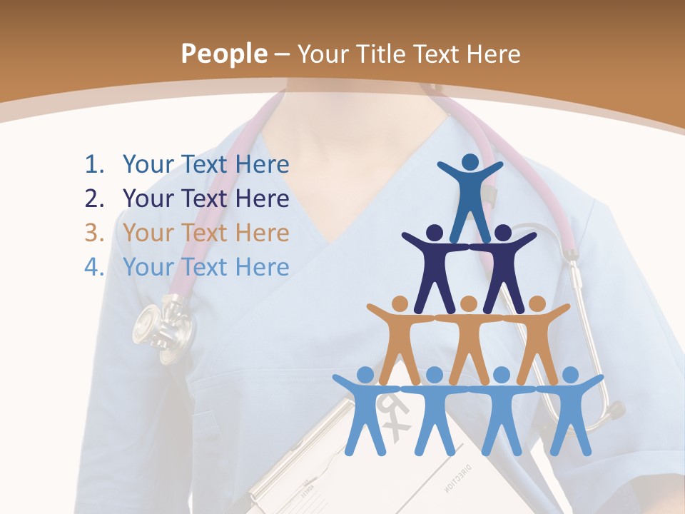 A Woman Doctor In Scrubs Holding A Clipboard PowerPoint Template