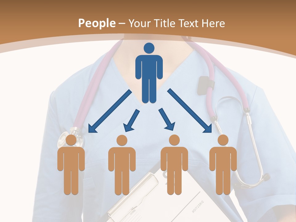 A Woman Doctor In Scrubs Holding A Clipboard PowerPoint Template