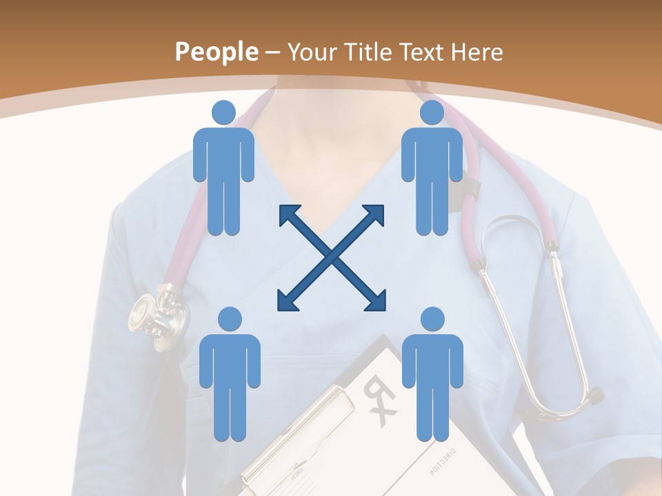 A Woman Doctor In Scrubs Holding A Clipboard PowerPoint Template