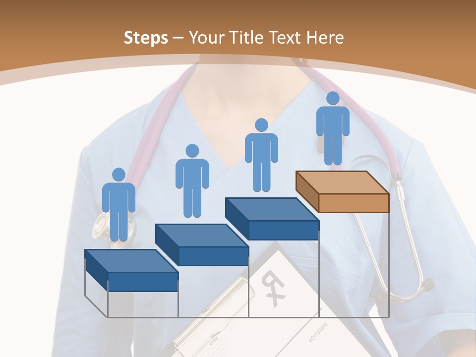 A Woman Doctor In Scrubs Holding A Clipboard PowerPoint Template