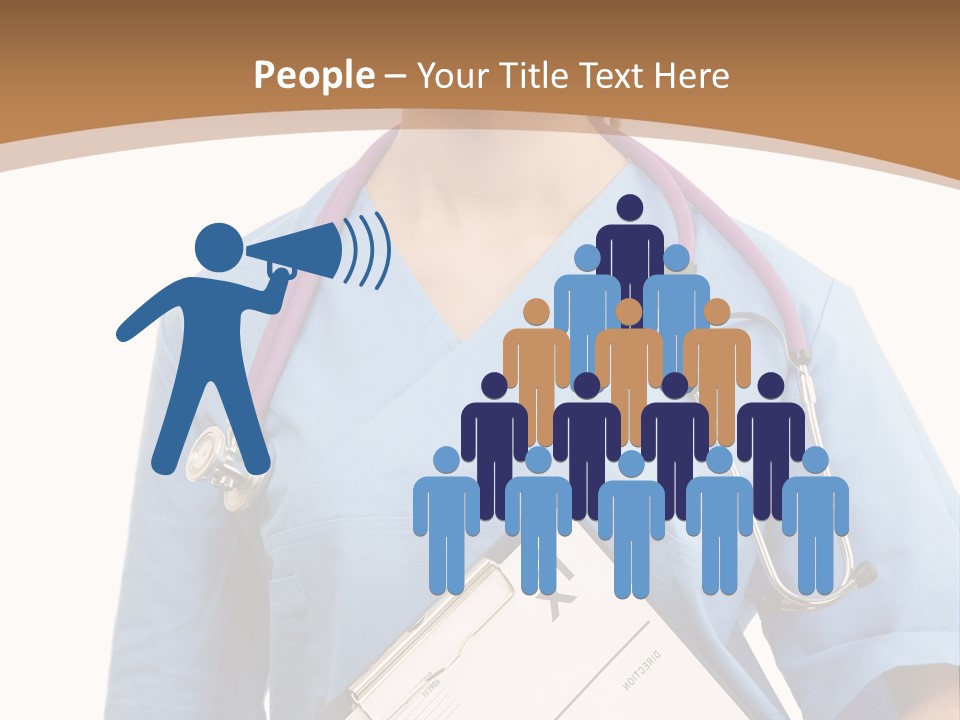 A Woman Doctor In Scrubs Holding A Clipboard PowerPoint Template