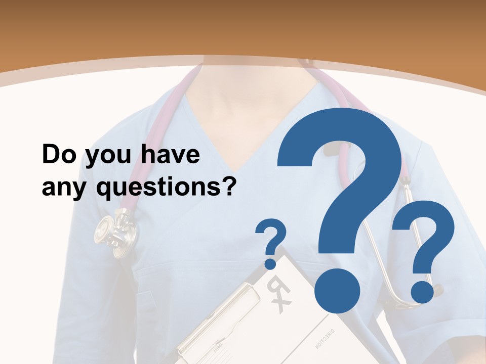 A Woman Doctor In Scrubs Holding A Clipboard PowerPoint Template