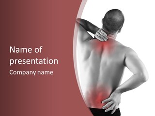 A Man Holding His Back In Pain Powerpoint Presentation PowerPoint Template