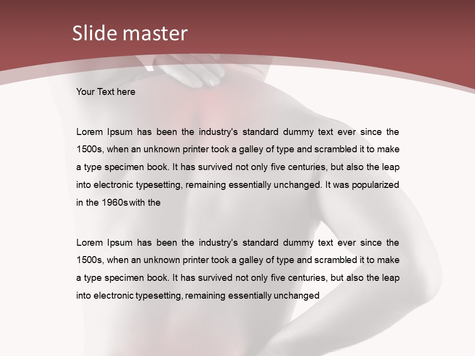 A Man Holding His Back In Pain Powerpoint Presentation PowerPoint Template