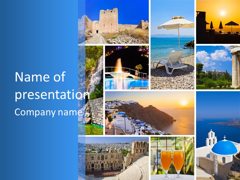 A Collage Of Photos With The Words Name Of The Presentation PowerPoint Template