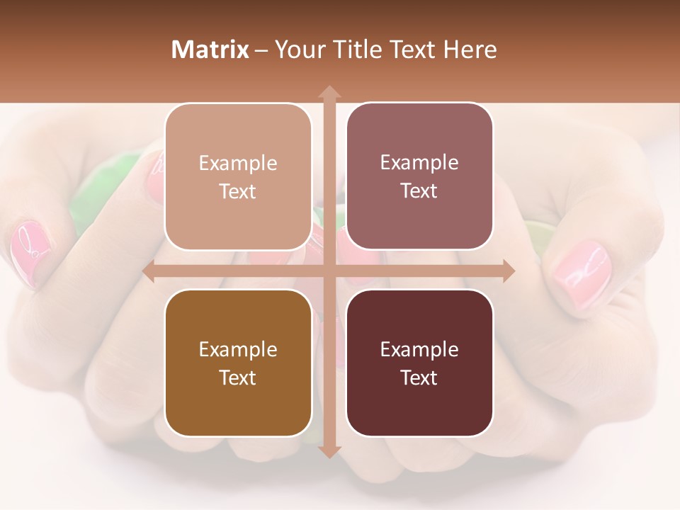 A Woman's Hands With Colorful Nail Polish PowerPoint Template