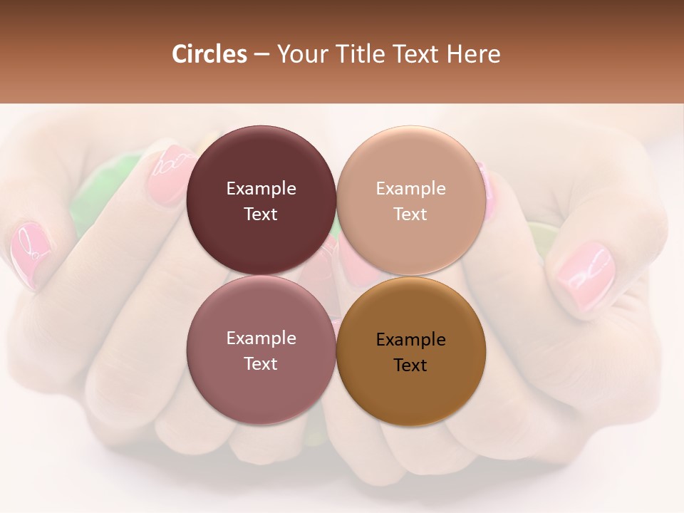 A Woman's Hands With Colorful Nail Polish PowerPoint Template