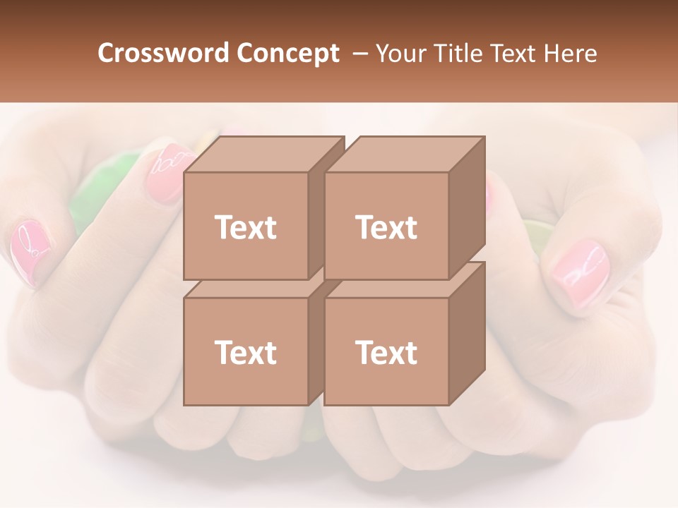 A Woman's Hands With Colorful Nail Polish PowerPoint Template