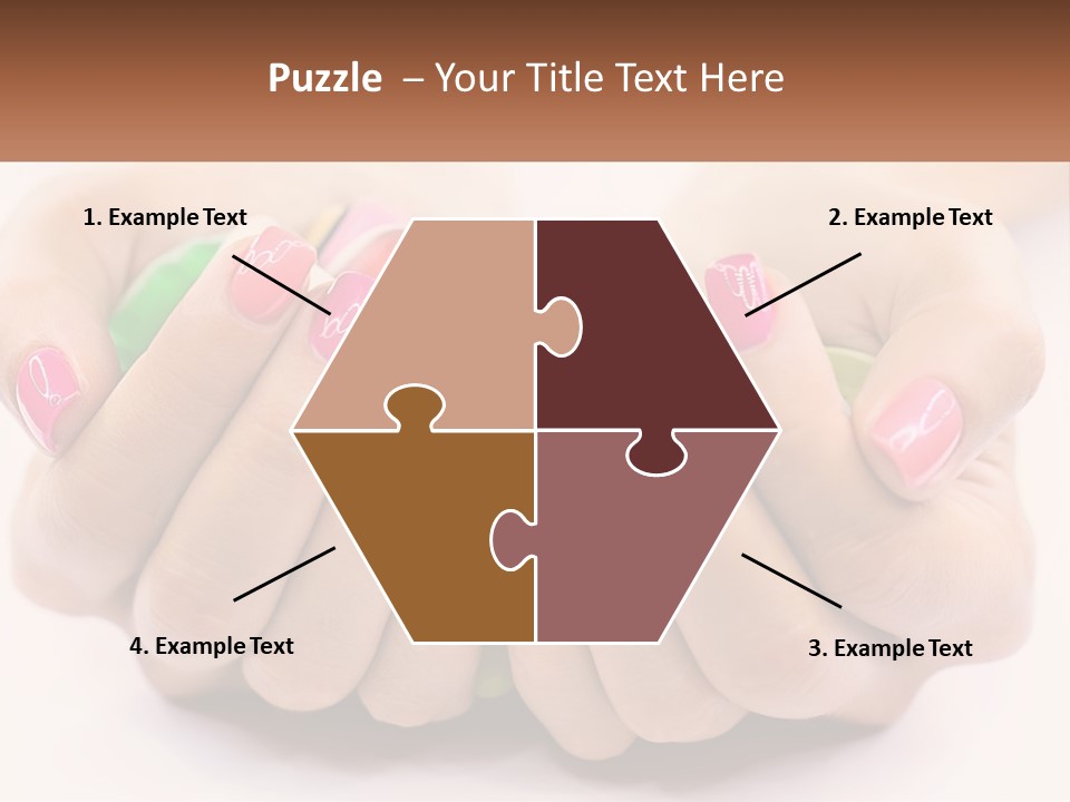 A Woman's Hands With Colorful Nail Polish PowerPoint Template