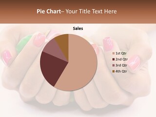 A Woman's Hands With Colorful Nail Polish PowerPoint Template