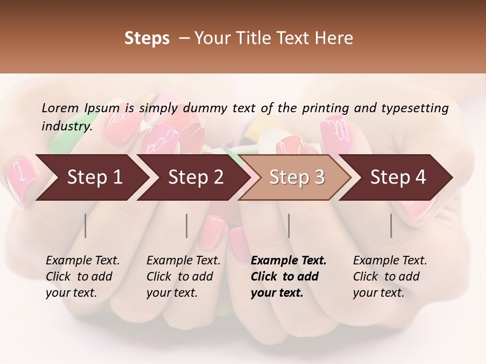 A Woman's Hands With Colorful Nail Polish PowerPoint Template