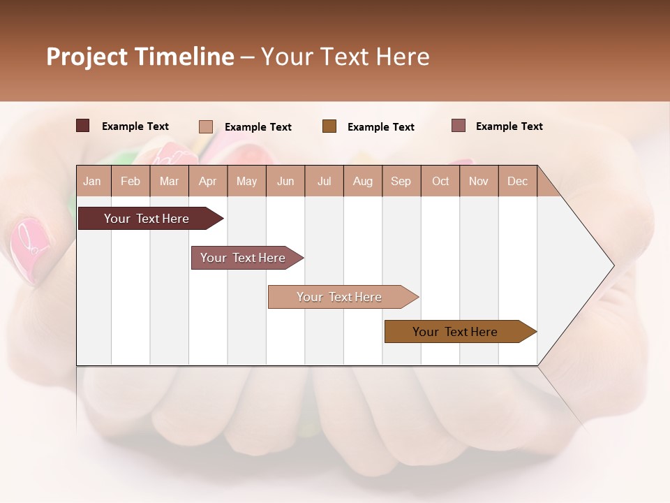 A Woman's Hands With Colorful Nail Polish PowerPoint Template